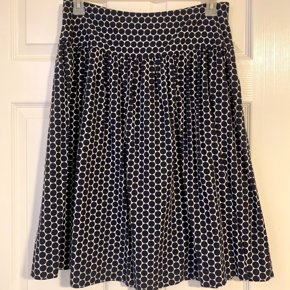 Cato navy and white polka dot A-Line skirt